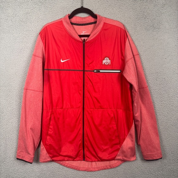 Ohio State Buckeyes Jacket Mens L Red Nike Shield Sideline NCAA Football OSU‎ - Picture 1 of 13